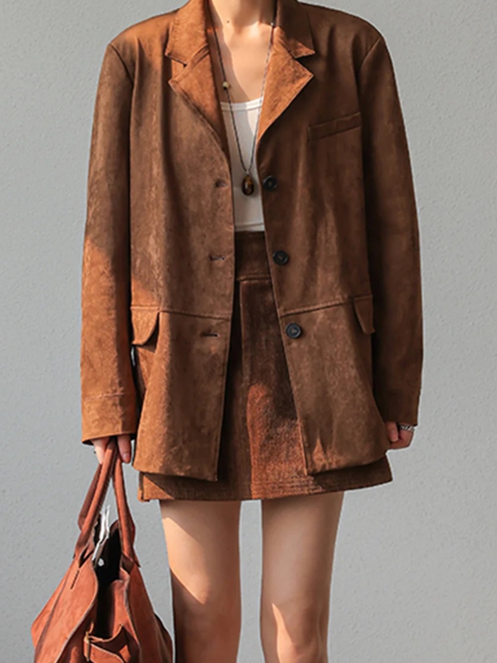 Commense Vintage Suede Effect Blazer